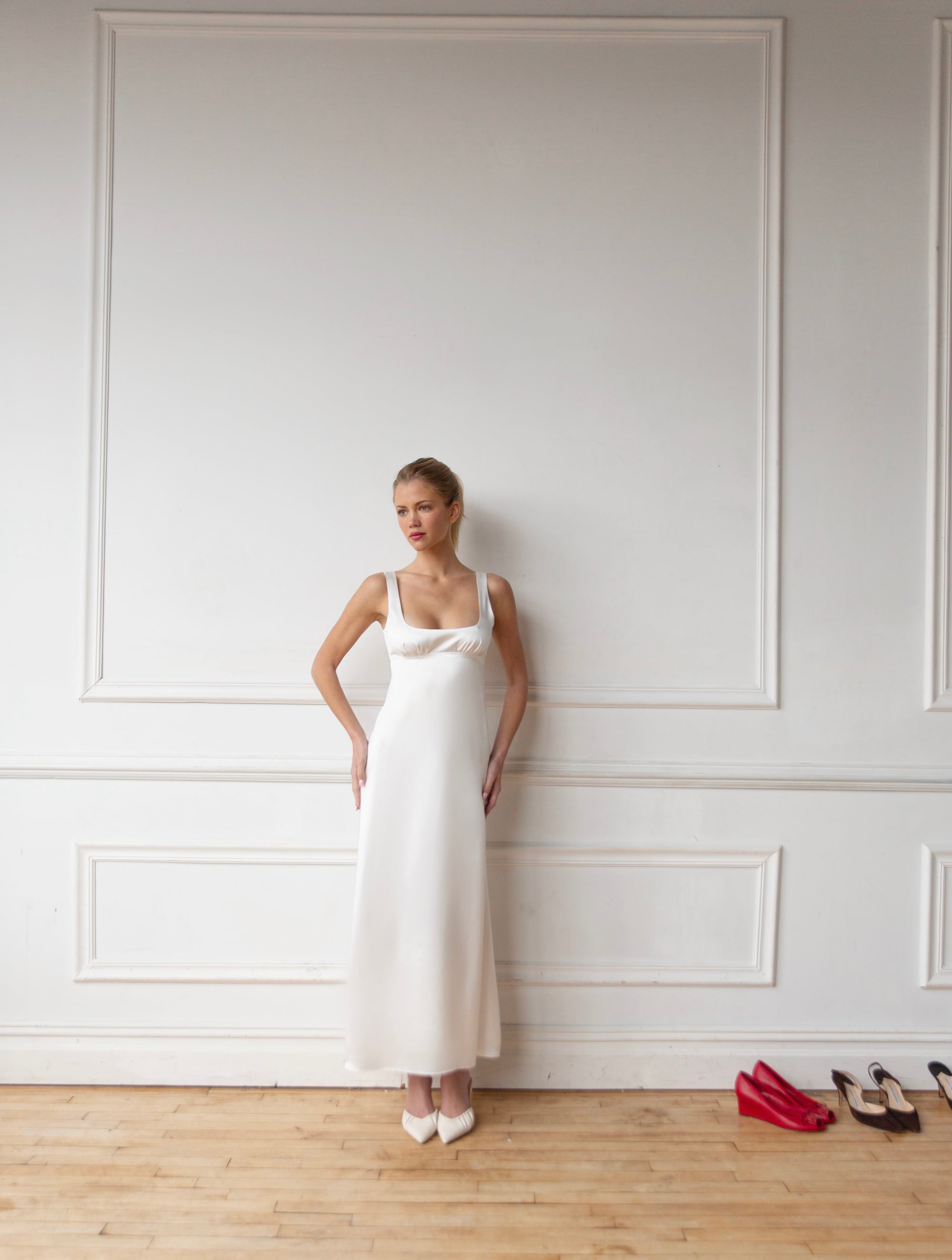 maxi dress with elbow sleeves Sakkas Womens Henley Neck Elbow Sleeves Long A-Line Summer dress with pockets S/M / D-392-A