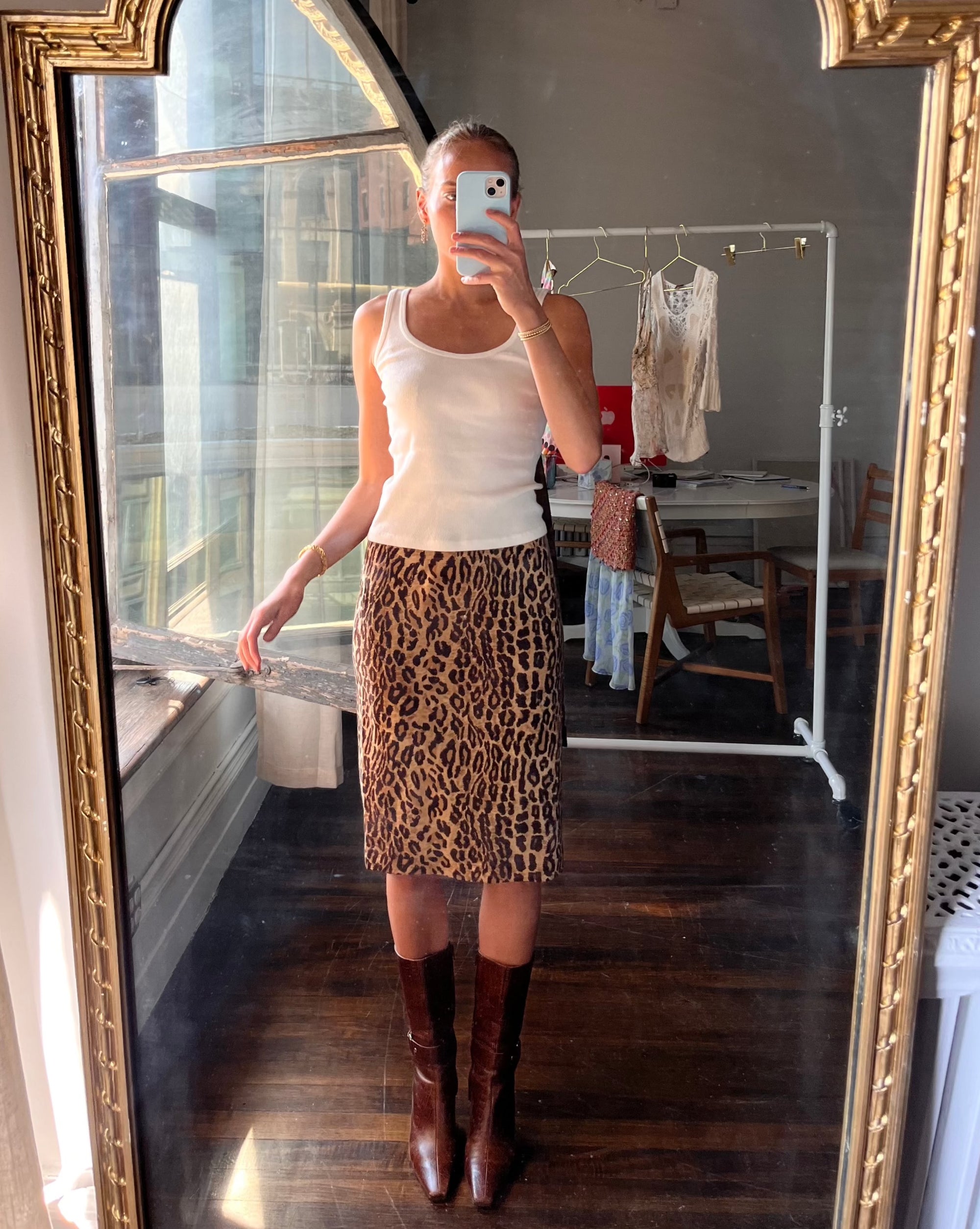 1990s 未使用 D&G silk frill leopard skirt D&G Leopard Skirt | Lucille